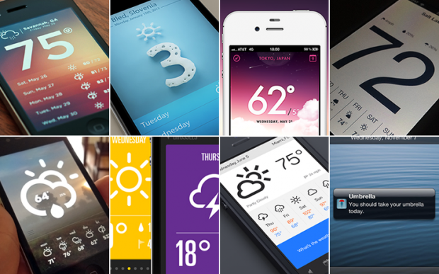 Exemples d'apps météo.